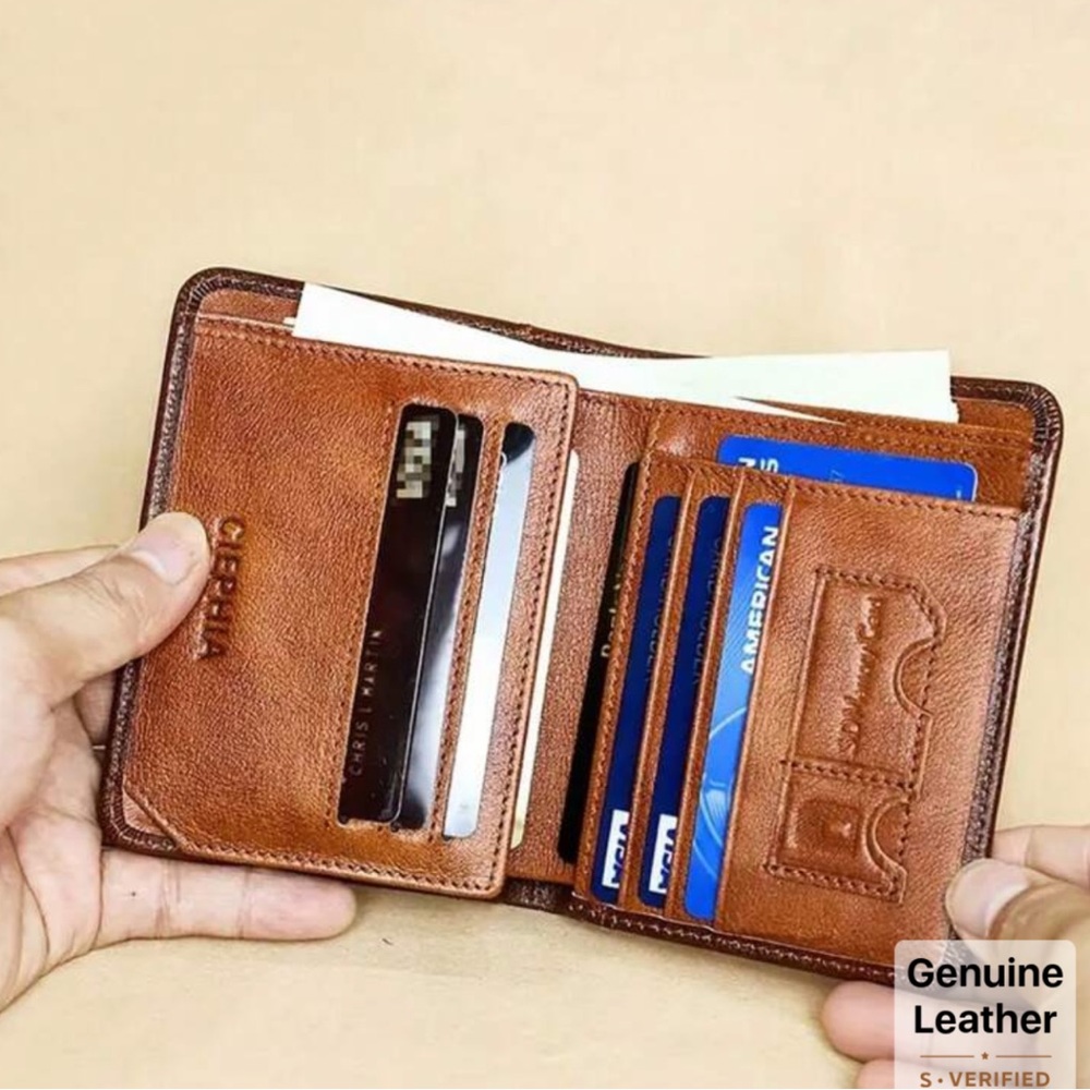 New Genuine Leather men’s Brown Wallet - Picture 8 of 9